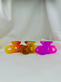 Pair Of 3 Color Pop  Hair Claw Clips – Trendy Transparent Hair Clips
