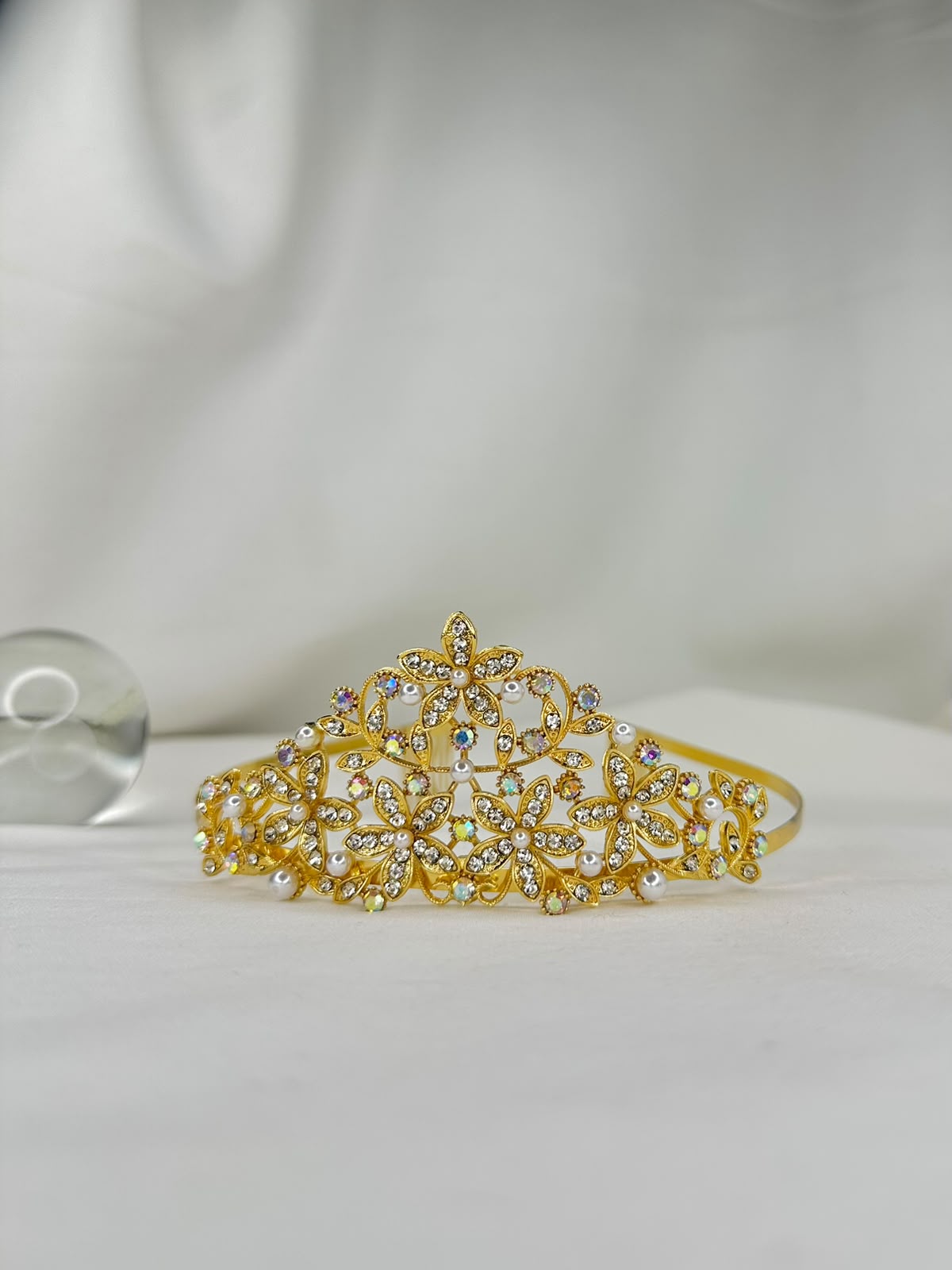 Royal Crystal Queen Tiara – Gold & Silver Rhinestone Crown