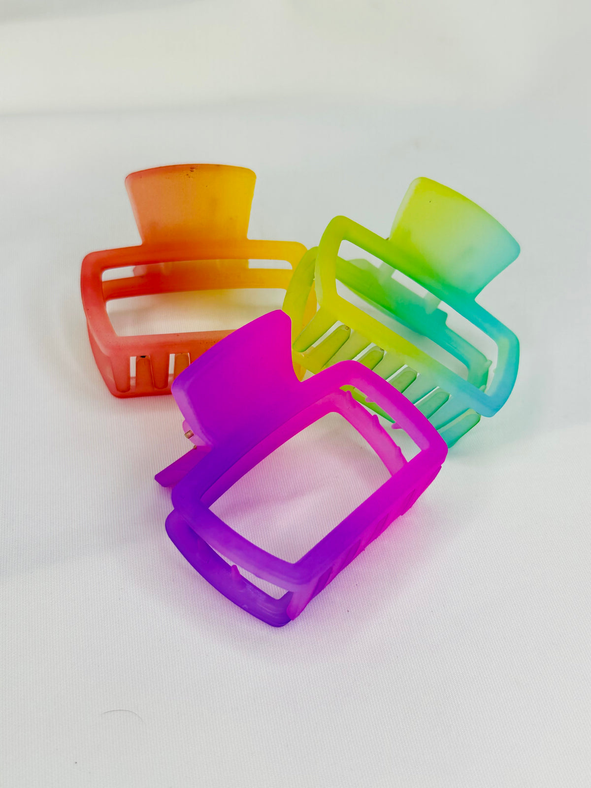 Rainbow Square Hair Clips