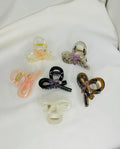 Elegant Bow Flower Hair Claw Clip