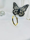 Bloom Charm Gold Plated Stainless Steel Bangle for Women | Crystal Flower Bracelet