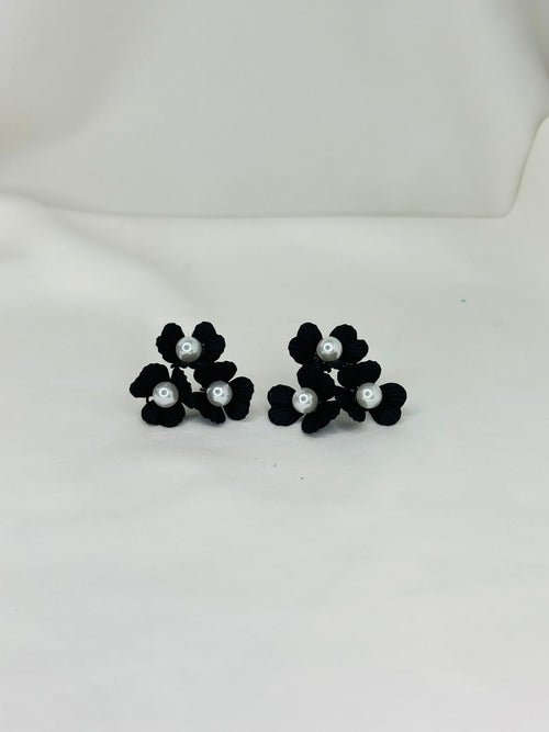Colorful Pearl Flower Earrings – Multicolor Floral Statement Earrings