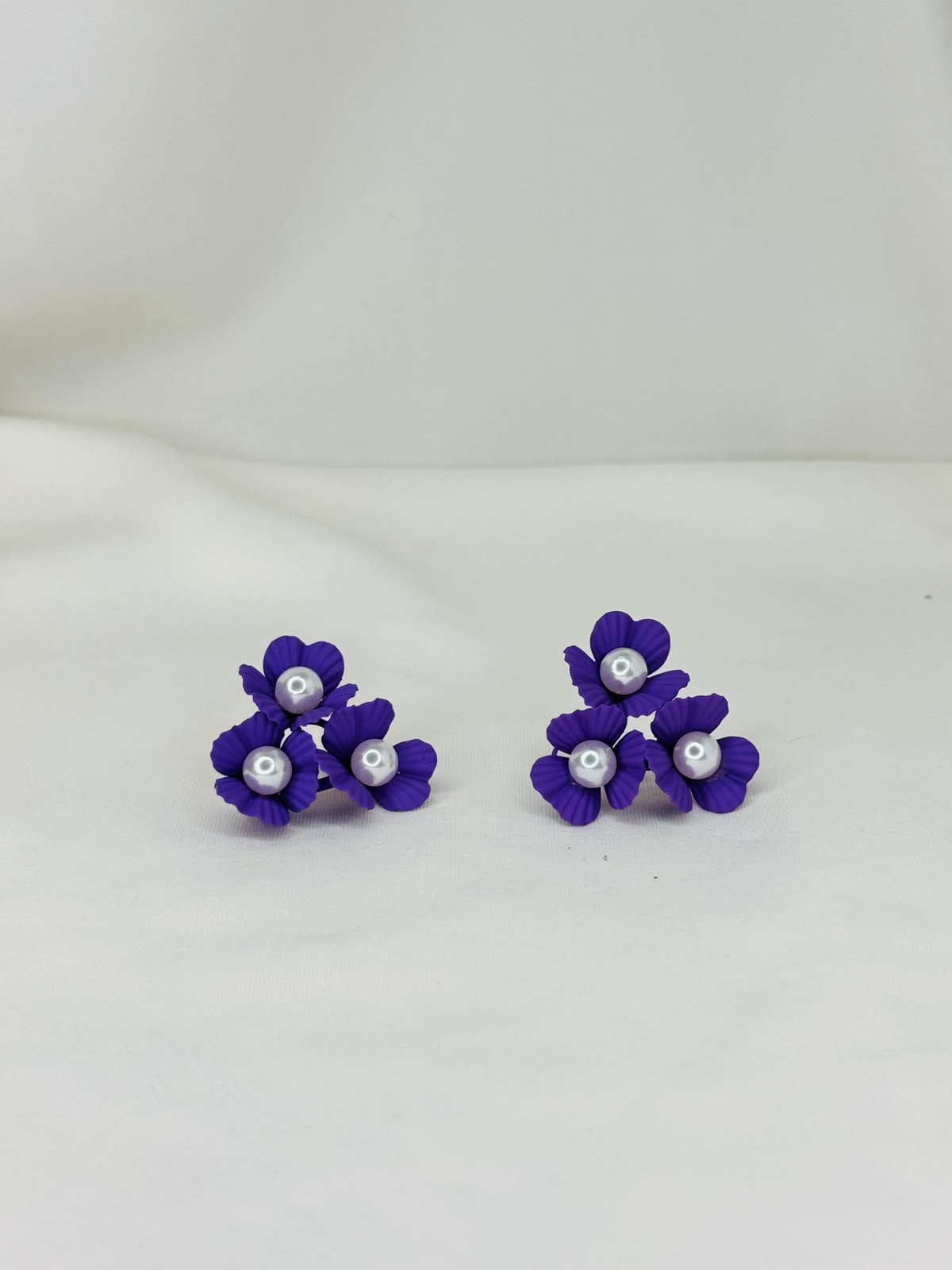 Colorful Pearl Flower Earrings – Multicolor Floral Statement Earrings
