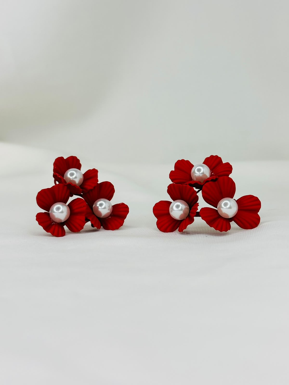 Colorful Pearl Flower Earrings – Multicolor Floral Statement Earrings