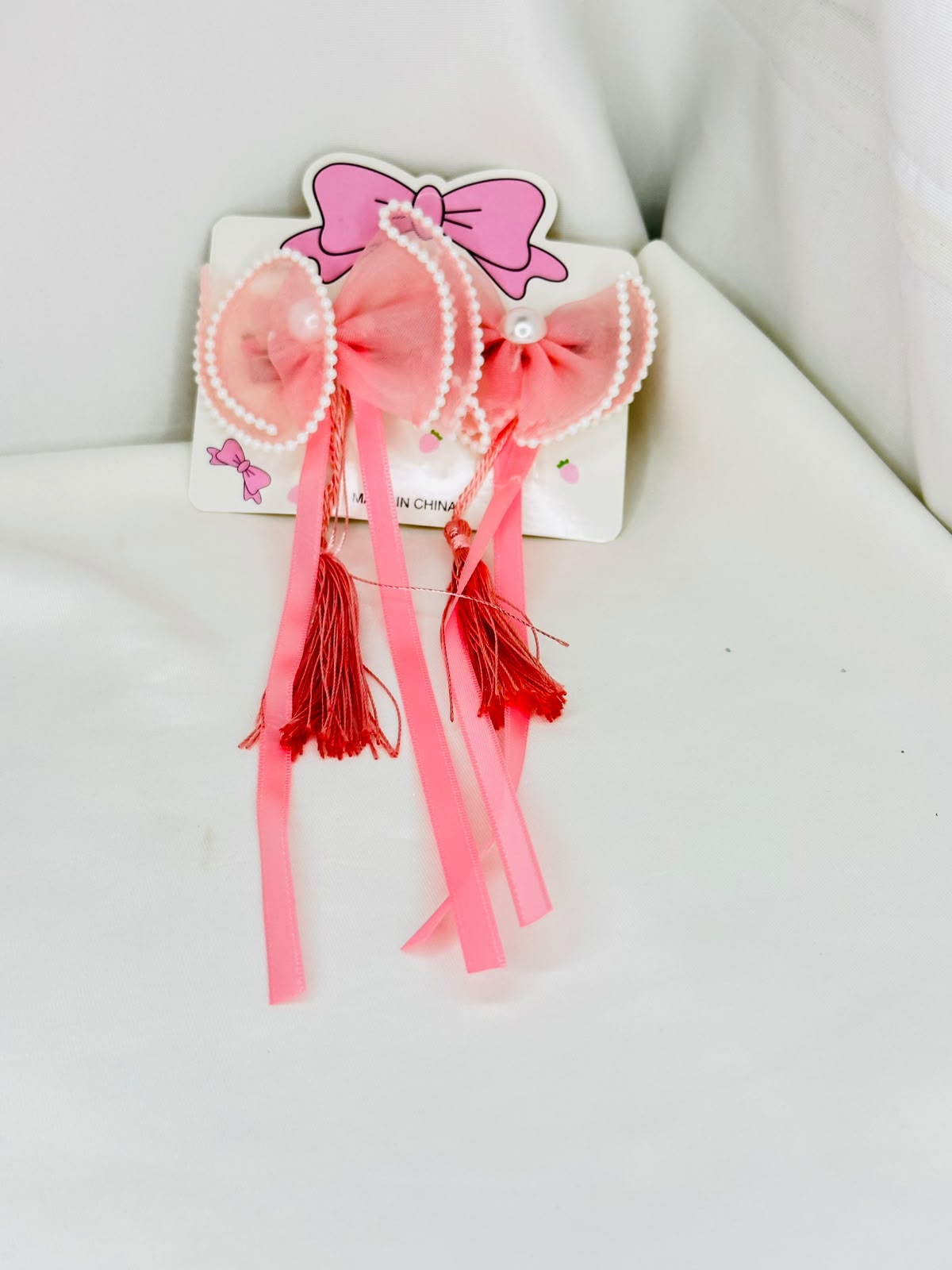 Pearl Bow Hair Clip Set – Romantic Floral Ribbon Hair Accessories