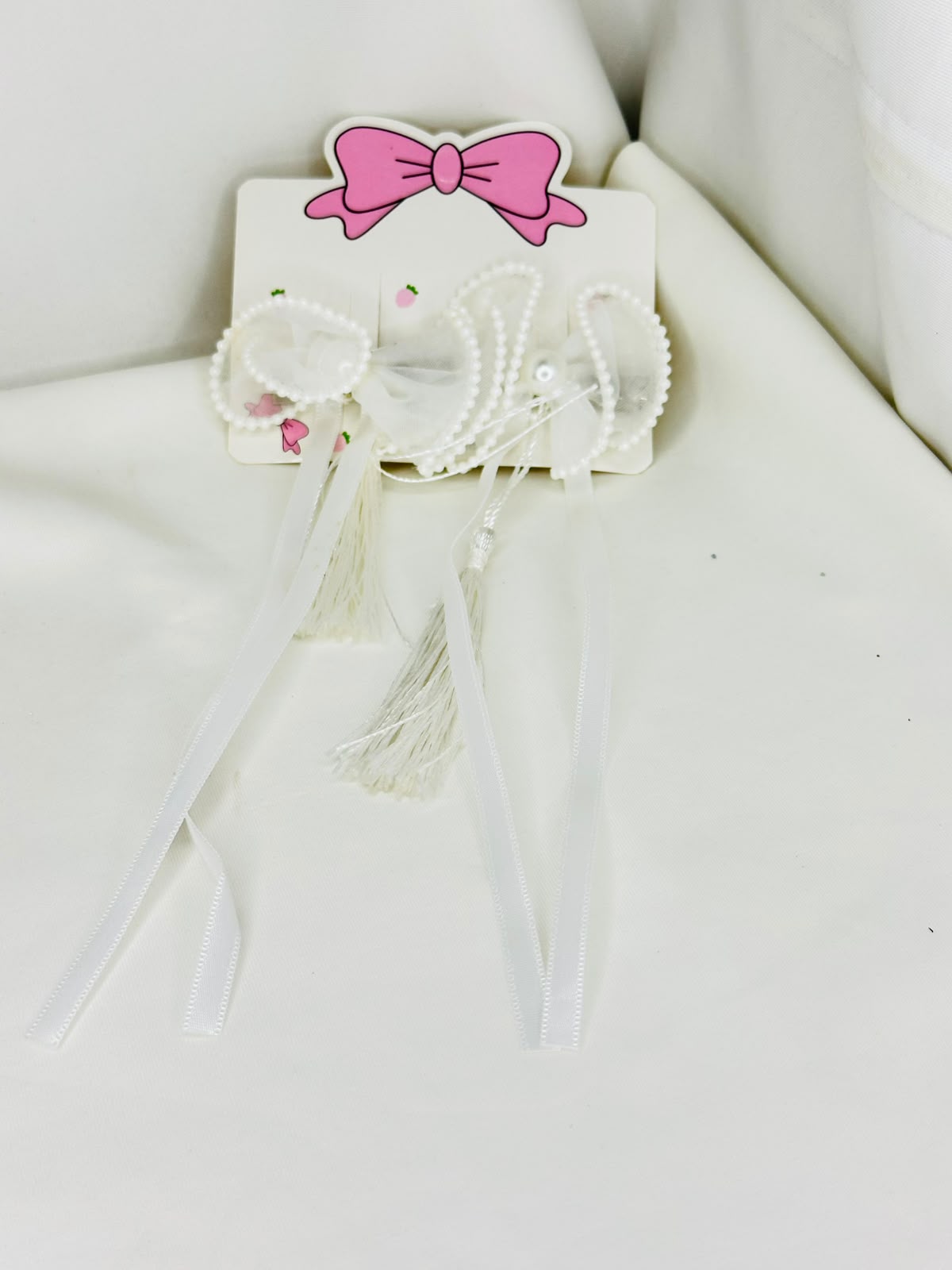Pearl Bow Hair Clip Set – Romantic Floral Ribbon Hair Accessories