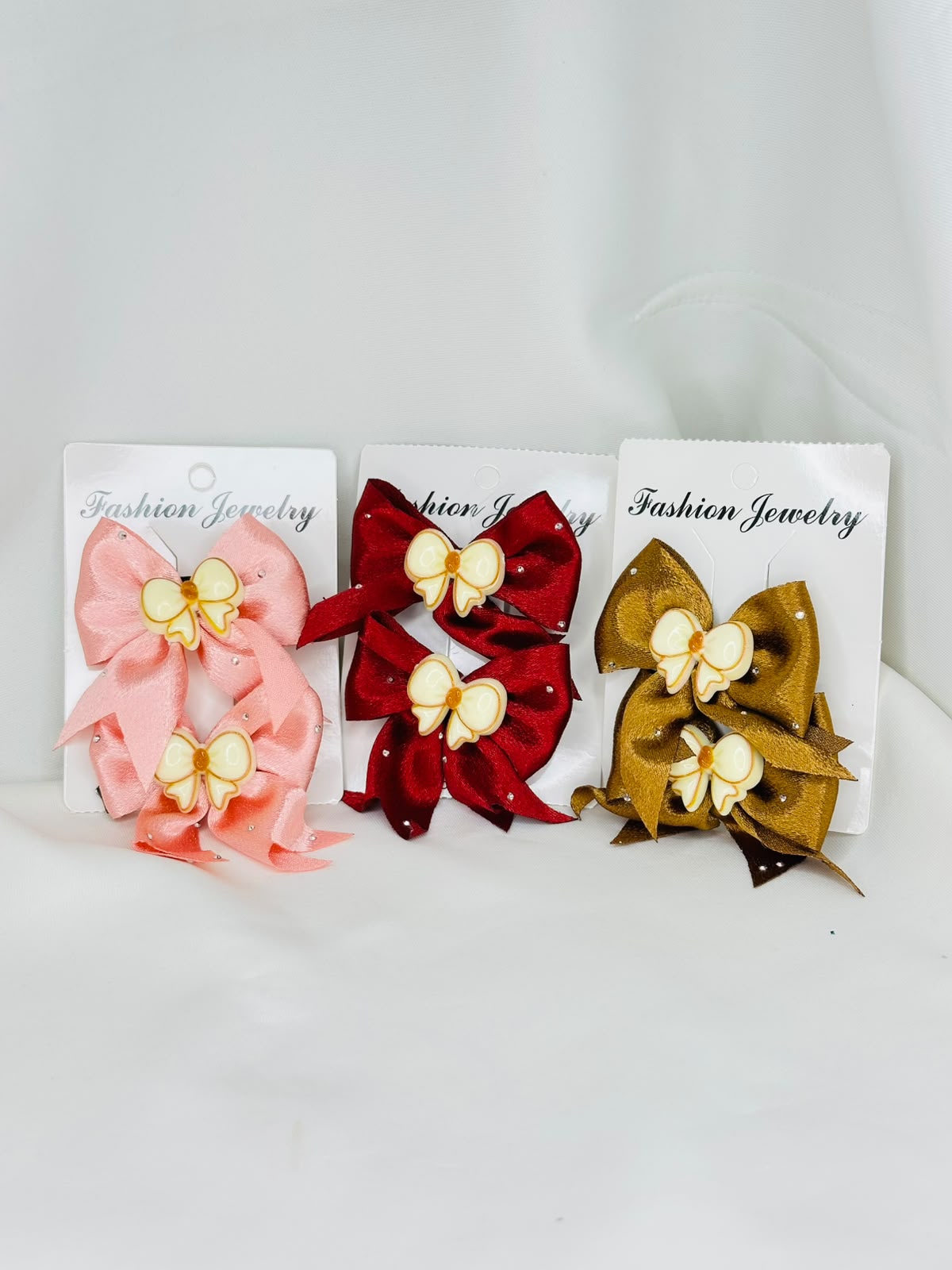 Elegant Satin Butterfly Bow Hair Clips – Floral Rhinestone Hair Accessories