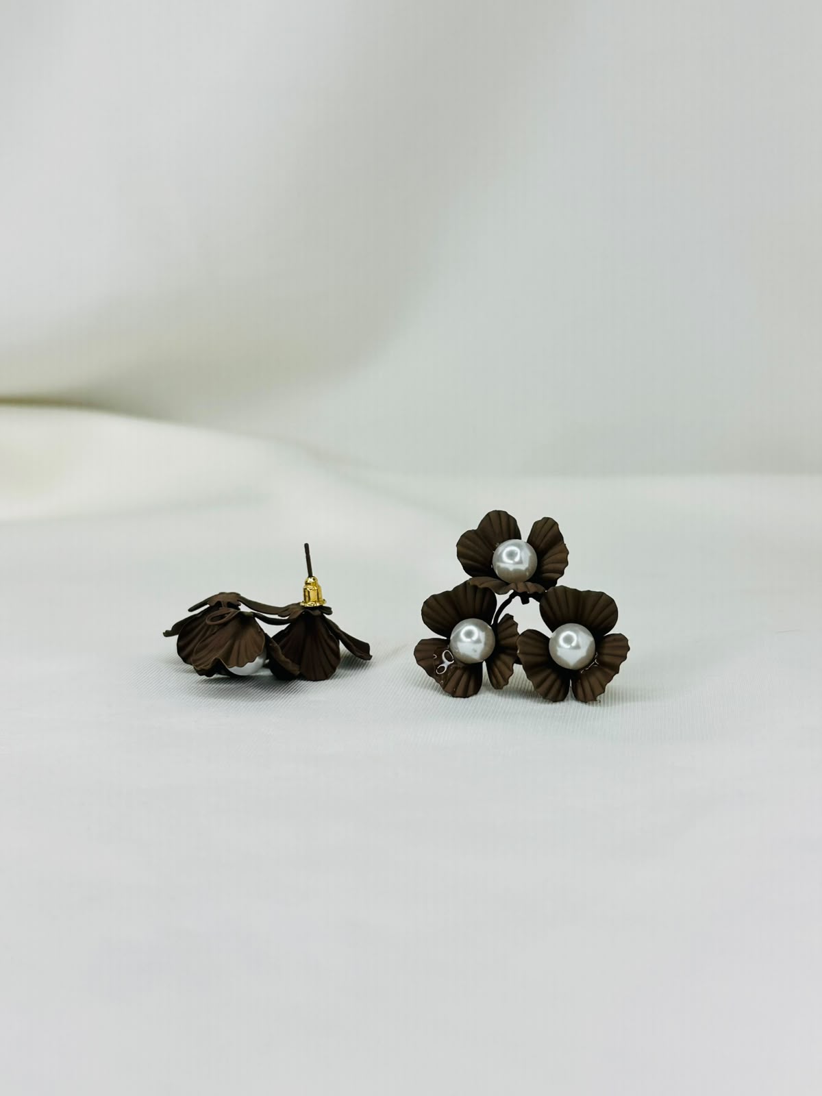 Colorful Pearl Flower Earrings – Multicolor Floral Statement Earrings