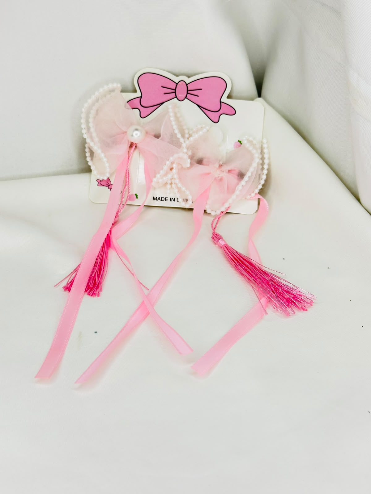 Pearl Bow Hair Clip Set – Romantic Floral Ribbon Hair Accessories