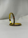 Elegant Multicolor Stone Work Gold Finish Bangles