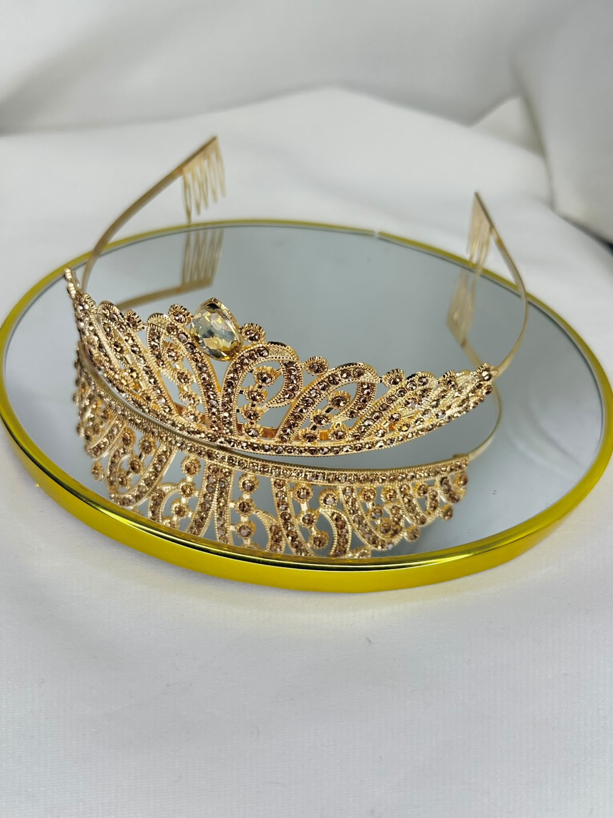 Royal Crystal Queen Tiara – Gold & Silver Rhinestone Crown