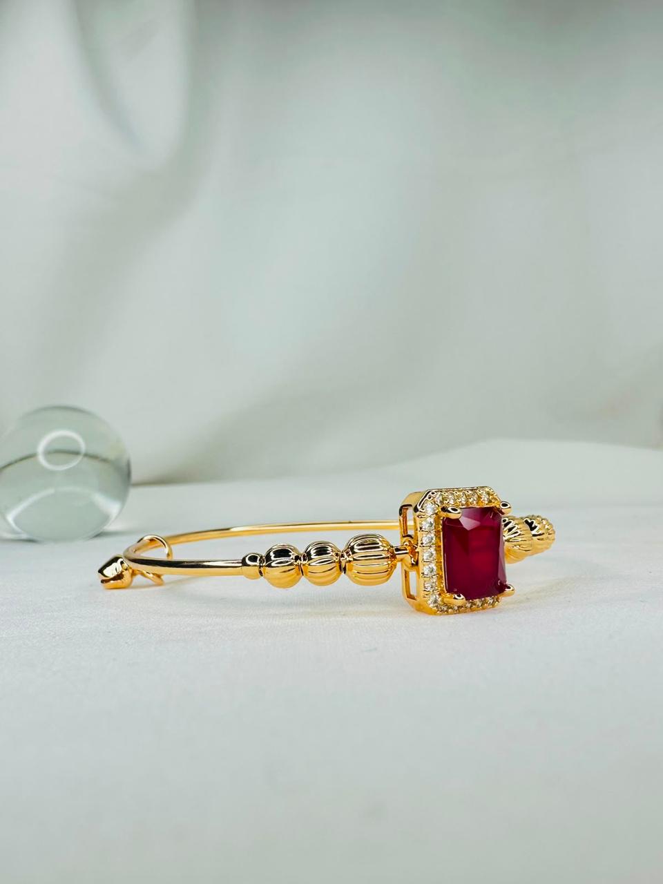 Golden Square Gemstone Bangles