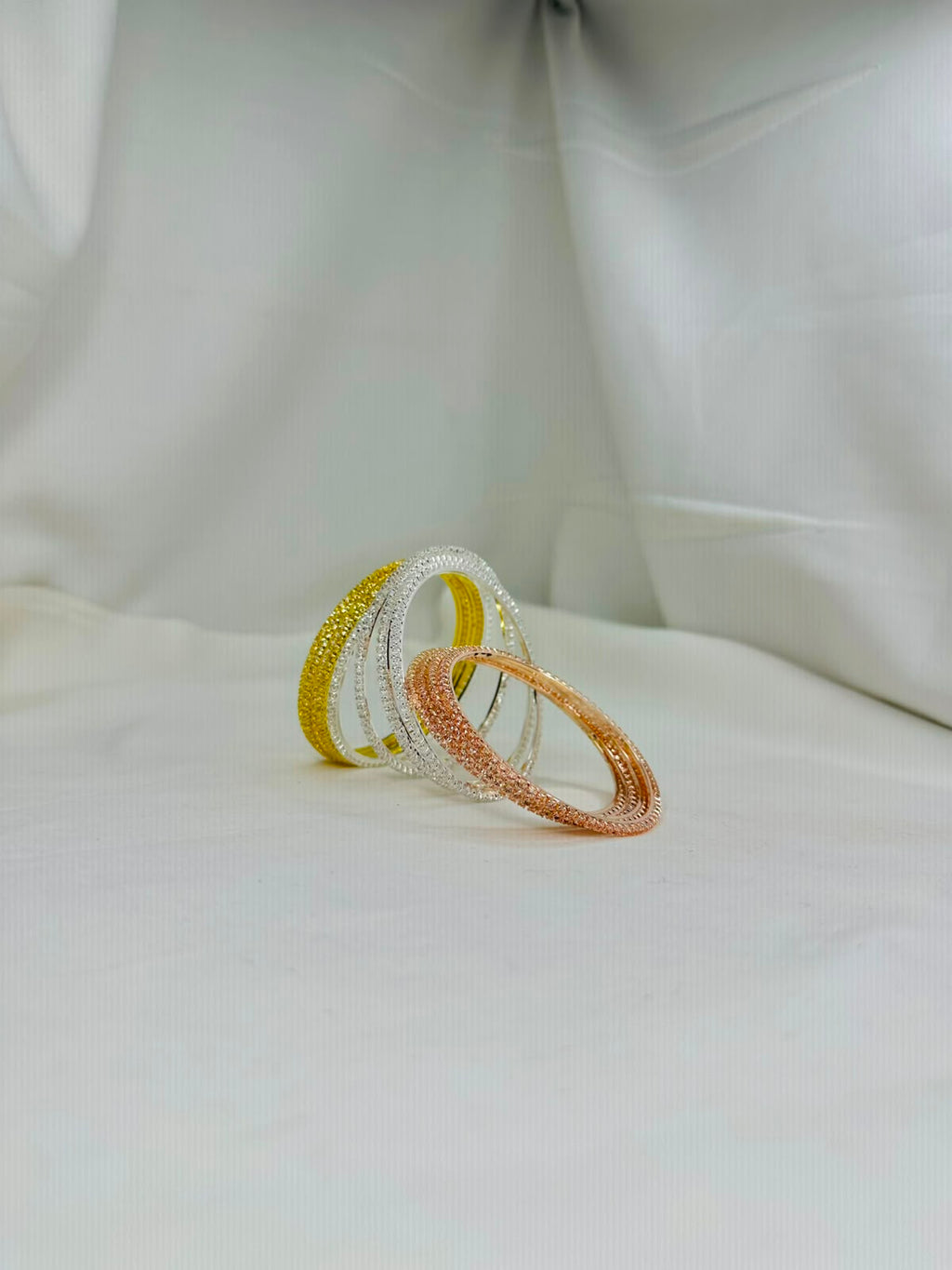 Tricolor Sparkle Bangle Set